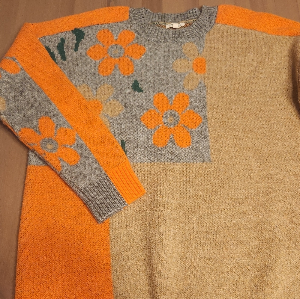 Jodifl Colorful Floral Patchwork Sweater